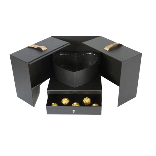 Surprise Heart & Drawer Box - Black