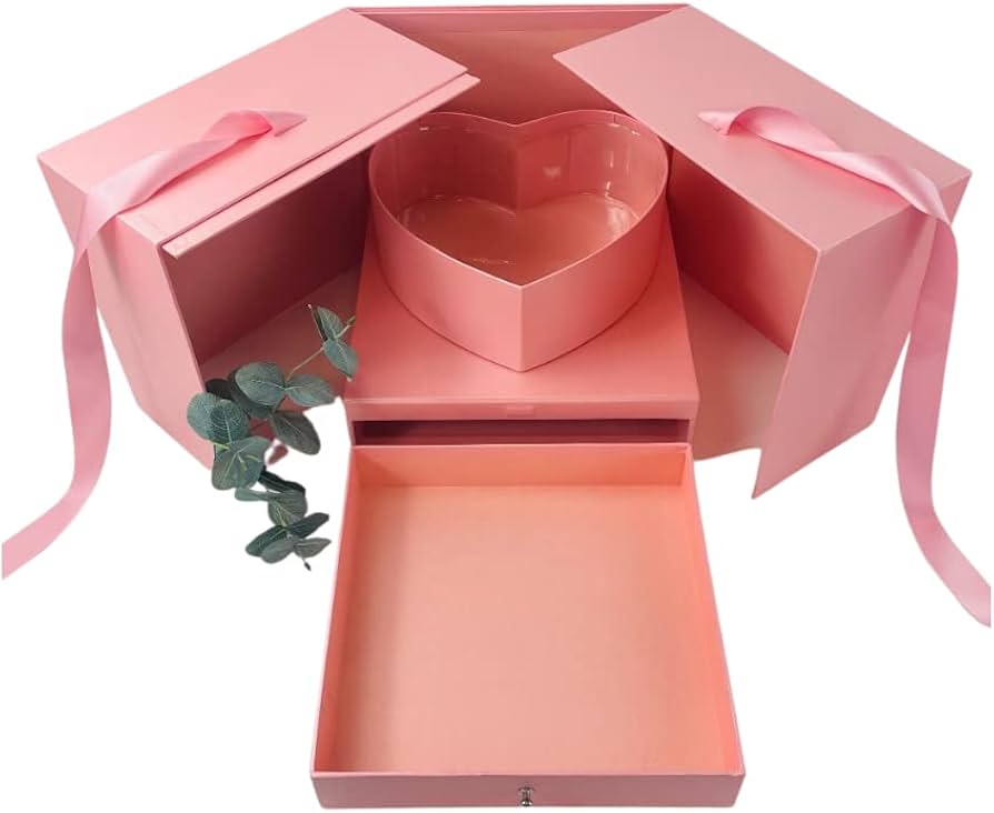 Surprise Heart & Drawer Box - Pink - Image 4