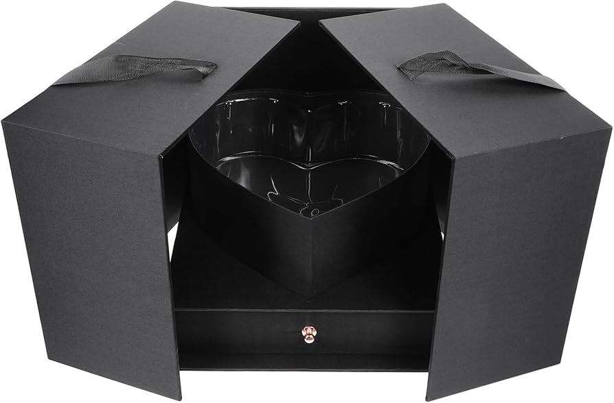 Surprise Heart & Drawer Box - Black - Image 4