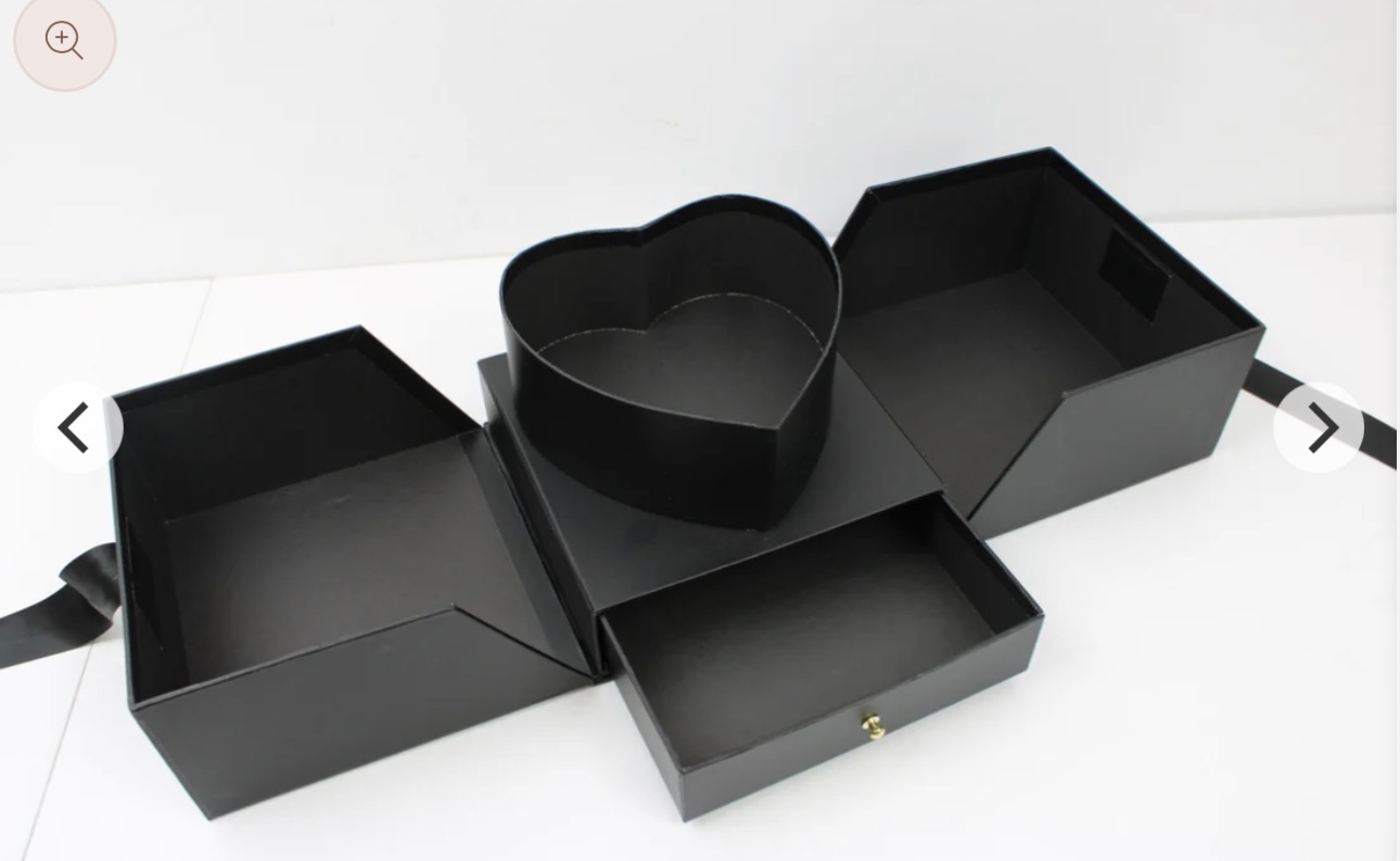 Surprise Heart & Drawer Box - Black - Image 2